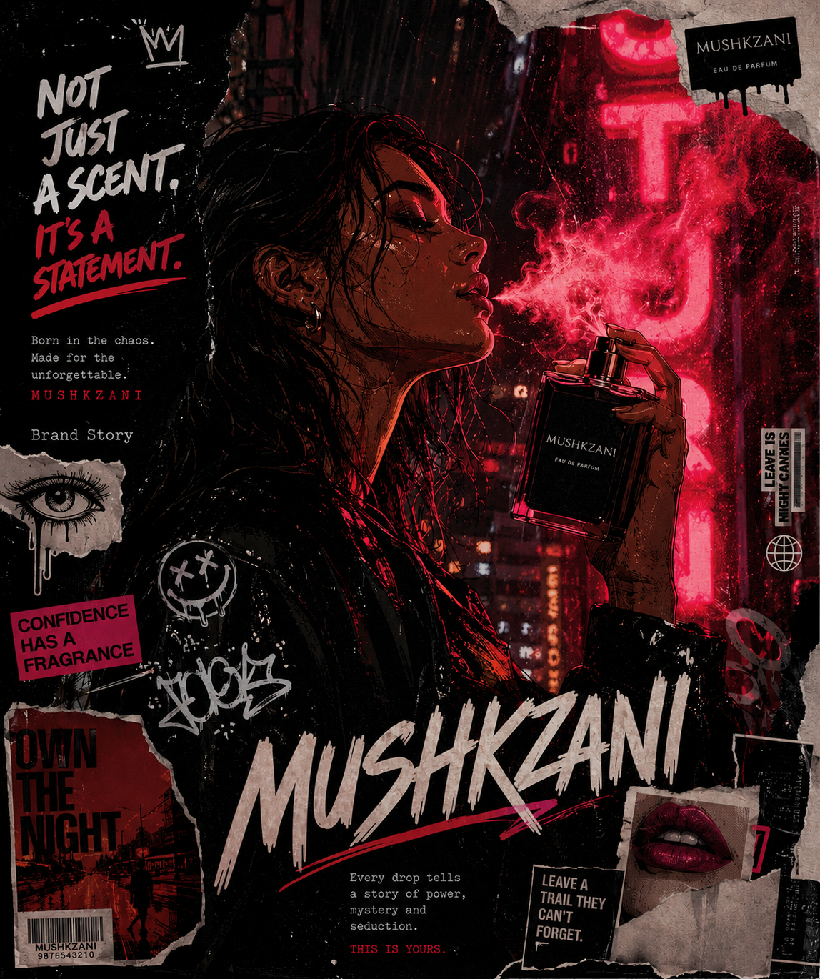 MUSHKZANI Brand Story — Not just a scent, it's a statement. Born in the chaos, made for the unforgettable.